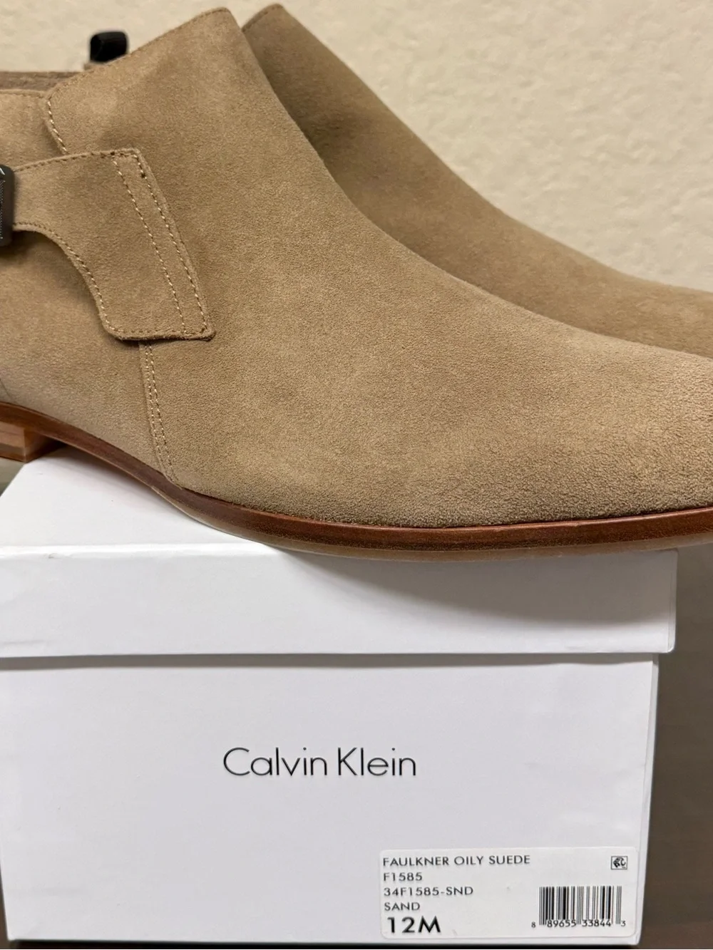 Calvin Klein Sand Suede Men’s Chukka Boot with Buckle